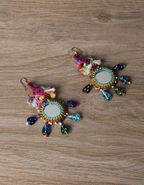 Kalbeliya Earrings With Glass Bead